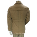 Homens Cáqui Cor Double Stand Collar Winter Jacket